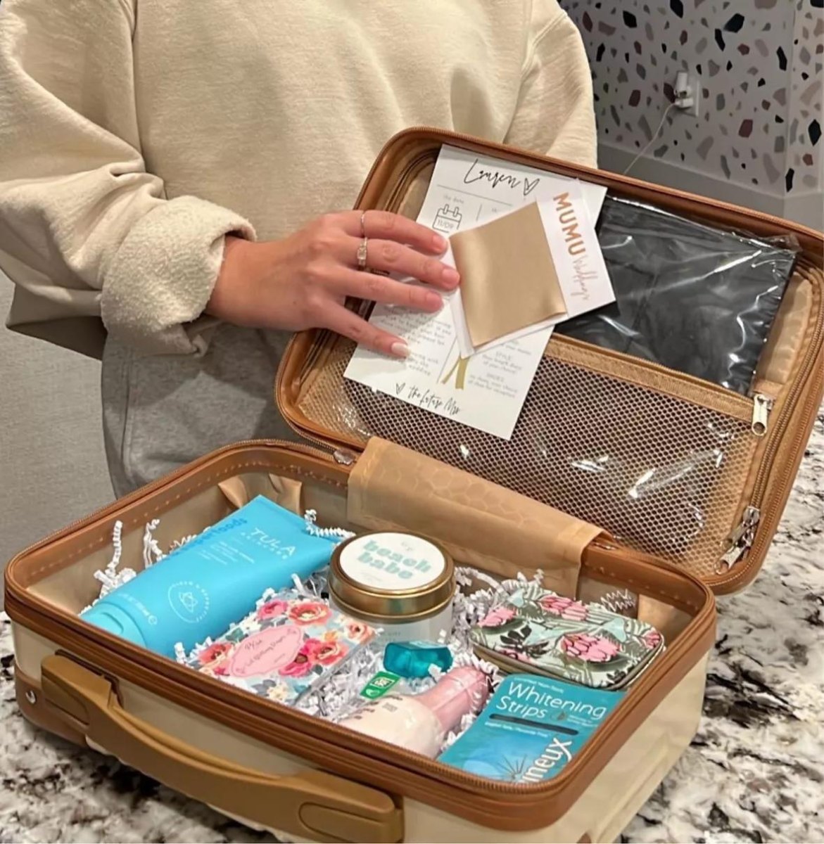 Mini suitcase bridesmaid gift box