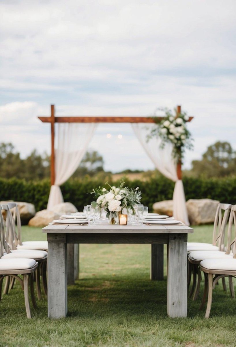 Minimalist garden wedding decor