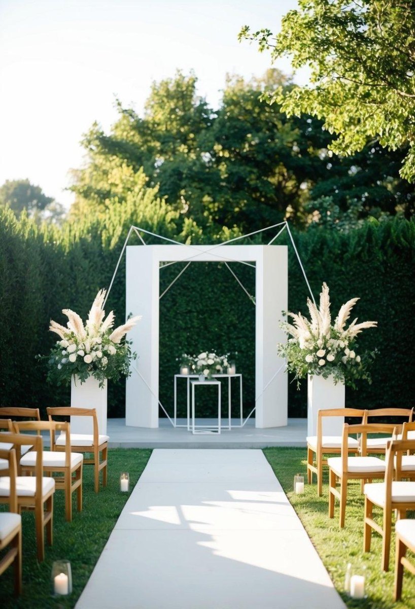 Modern minimalist backyard wedding
