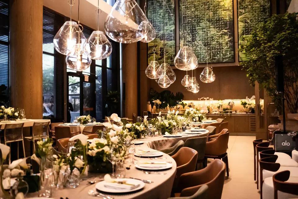 Modern intimate wedding reception