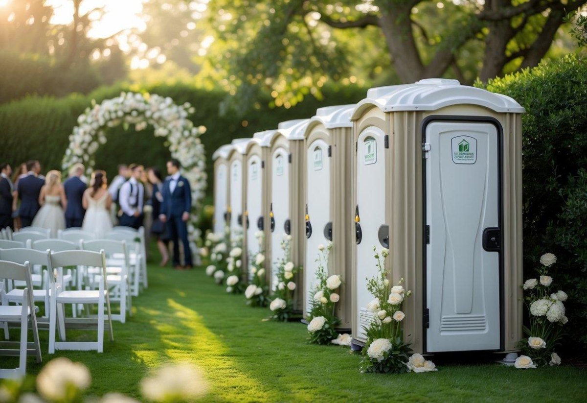 Luxury portable restroom at wedding