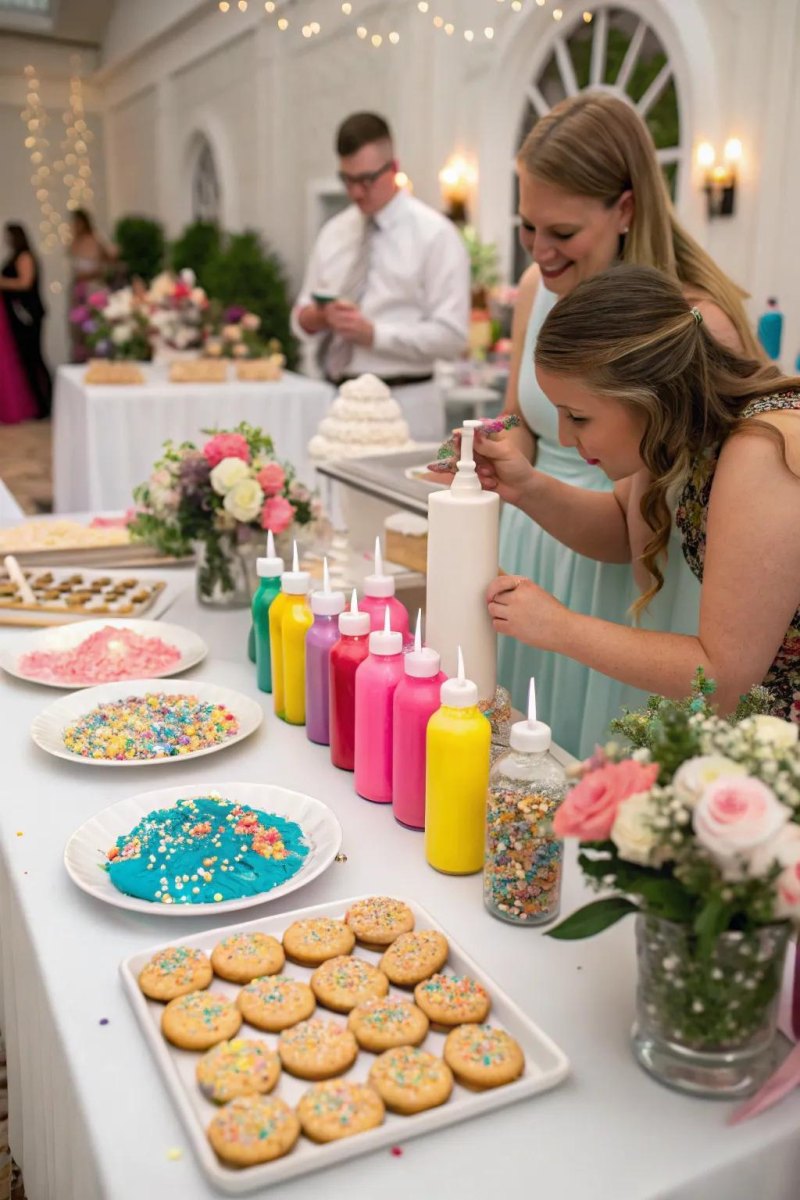 Wedding dessert decorating station
