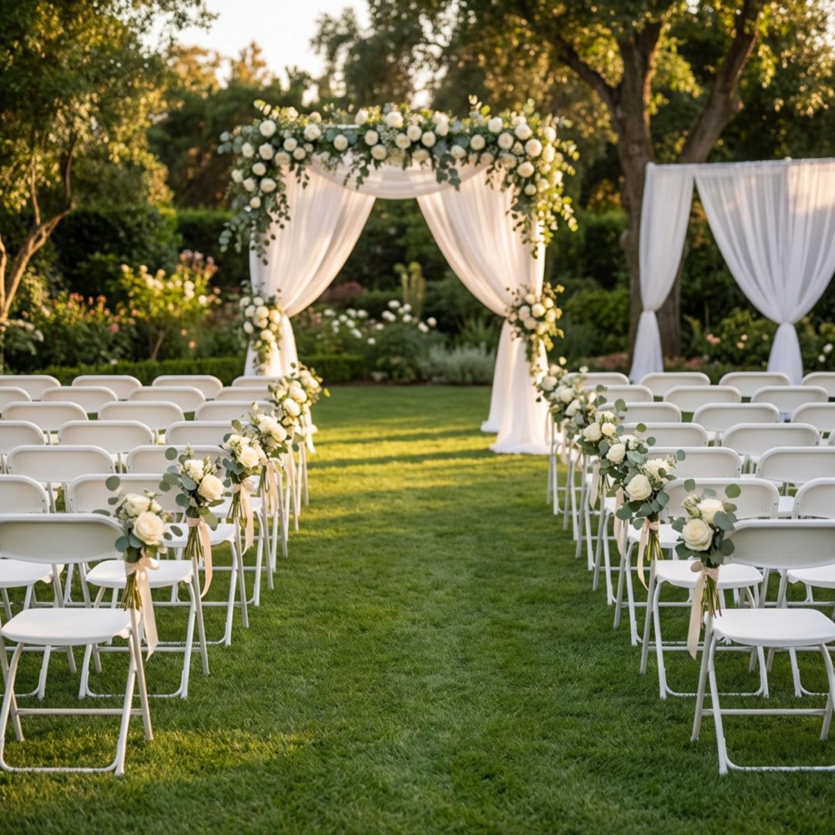 Outdoor wedding ceremony chairs