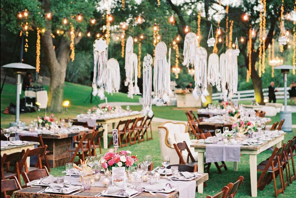 Elegant simple backyard wedding decor