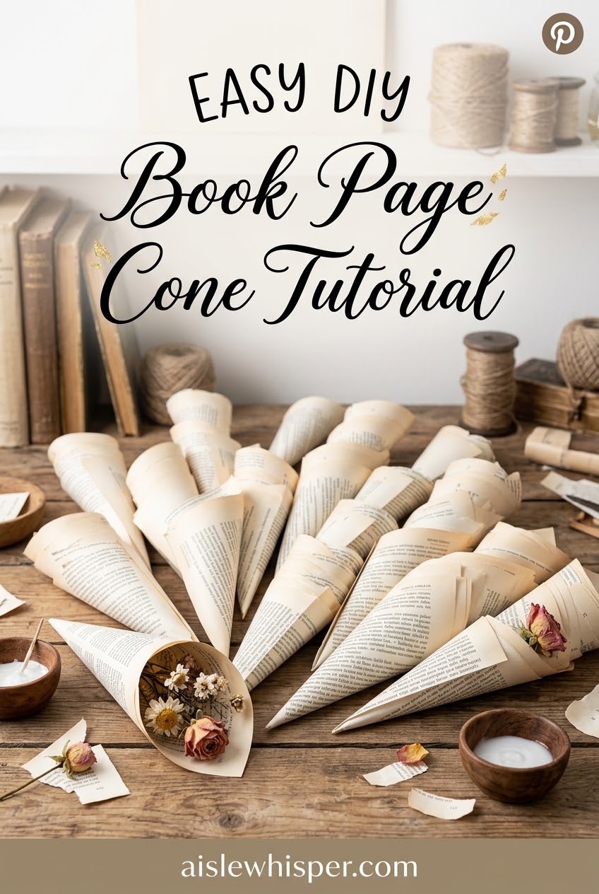 Easy DIY Book Page Cone Tutorial