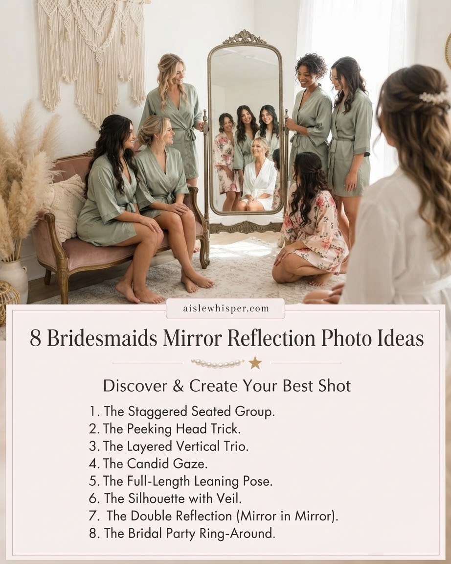 8 Bridesmaids Mirror Reflection Photo Ideas