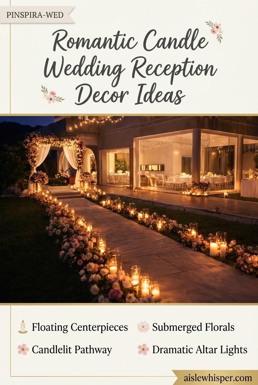 Romantic Candle Wedding Reception Decor Ideas