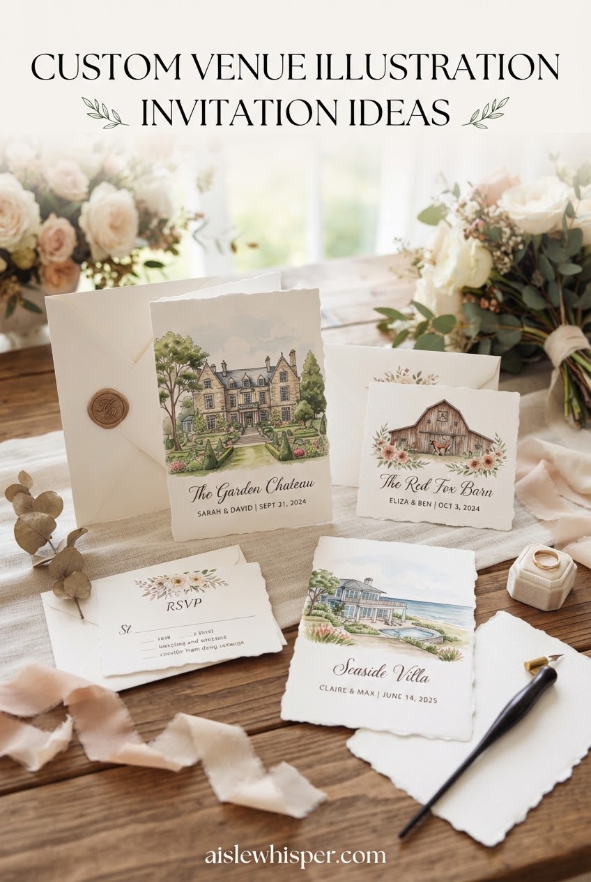 Custom Venue Illustration Invitation Ideas