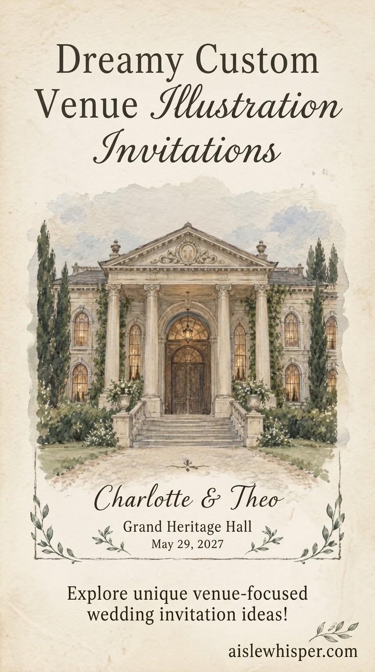 Dreamy Custom Venue Illustration Invitations