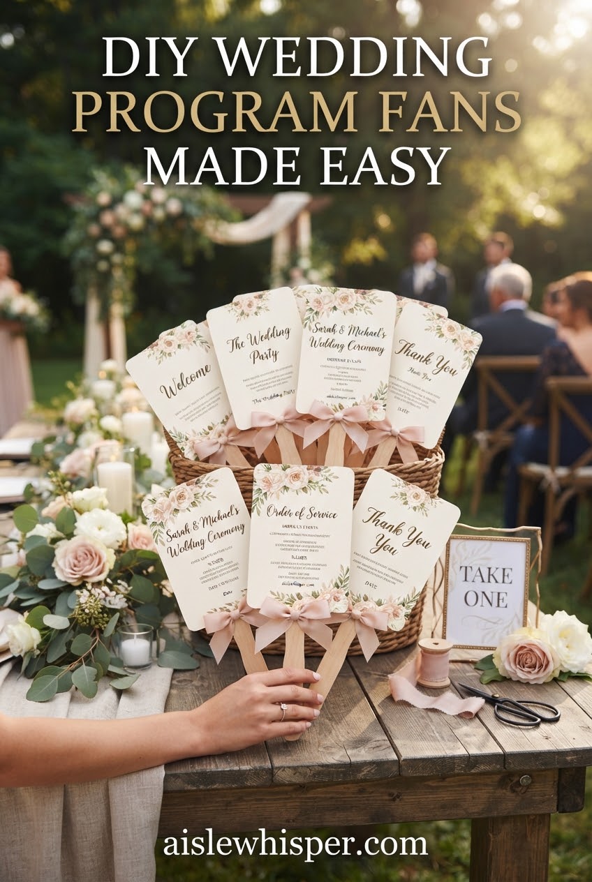 DIY Wedding Program Fans Made Easy