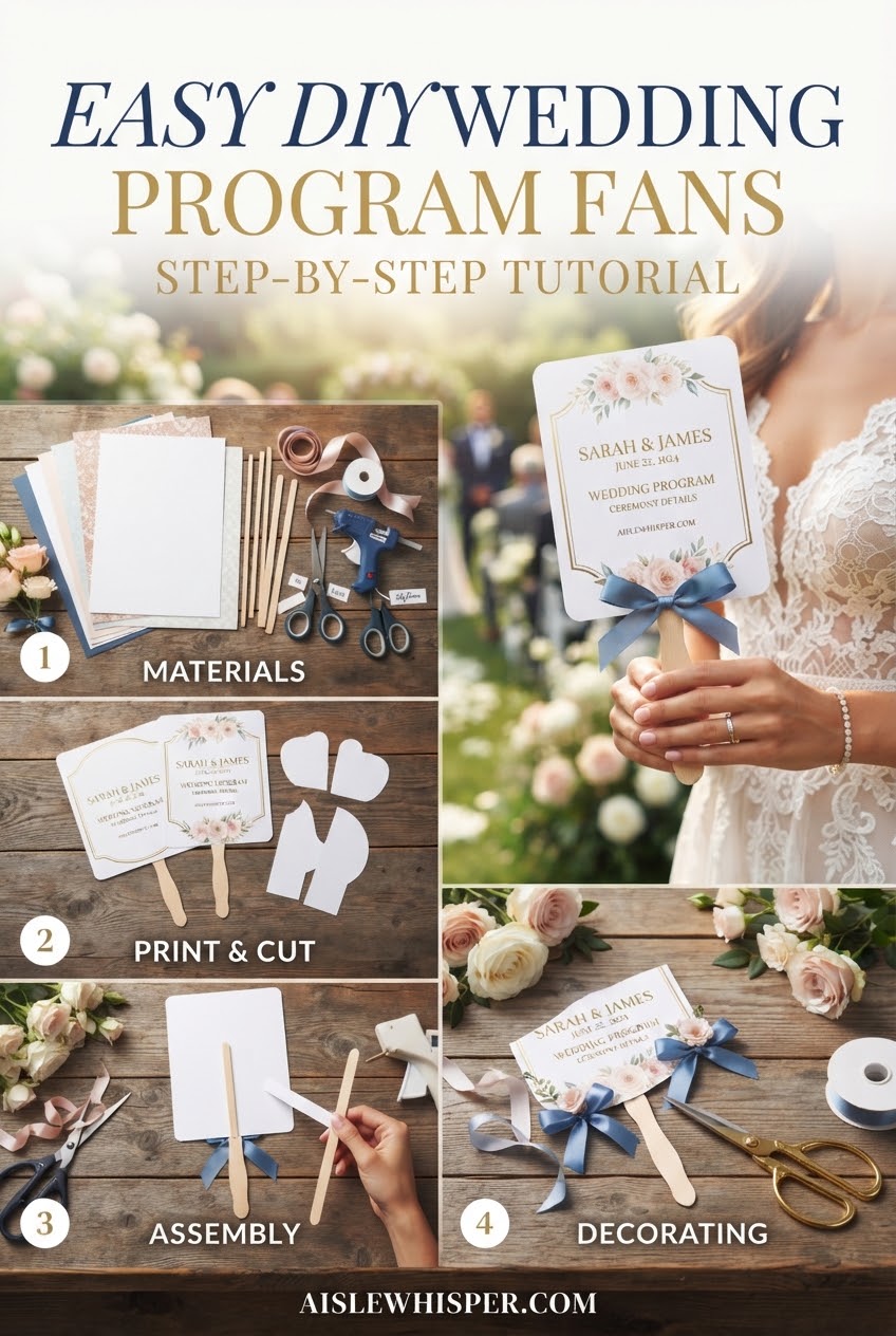 Easy DIY Wedding Program Fans Step-by-Step