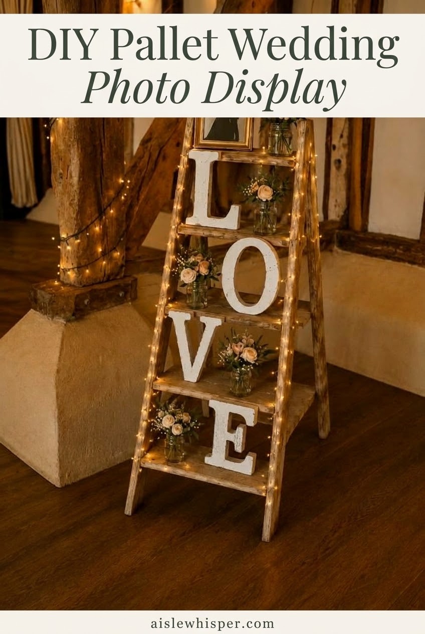 DIY Pallet Wedding Photo Display