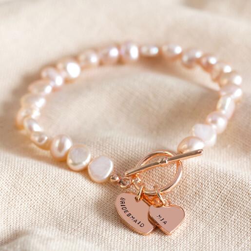 Pearl charm bridesmaid bracelet