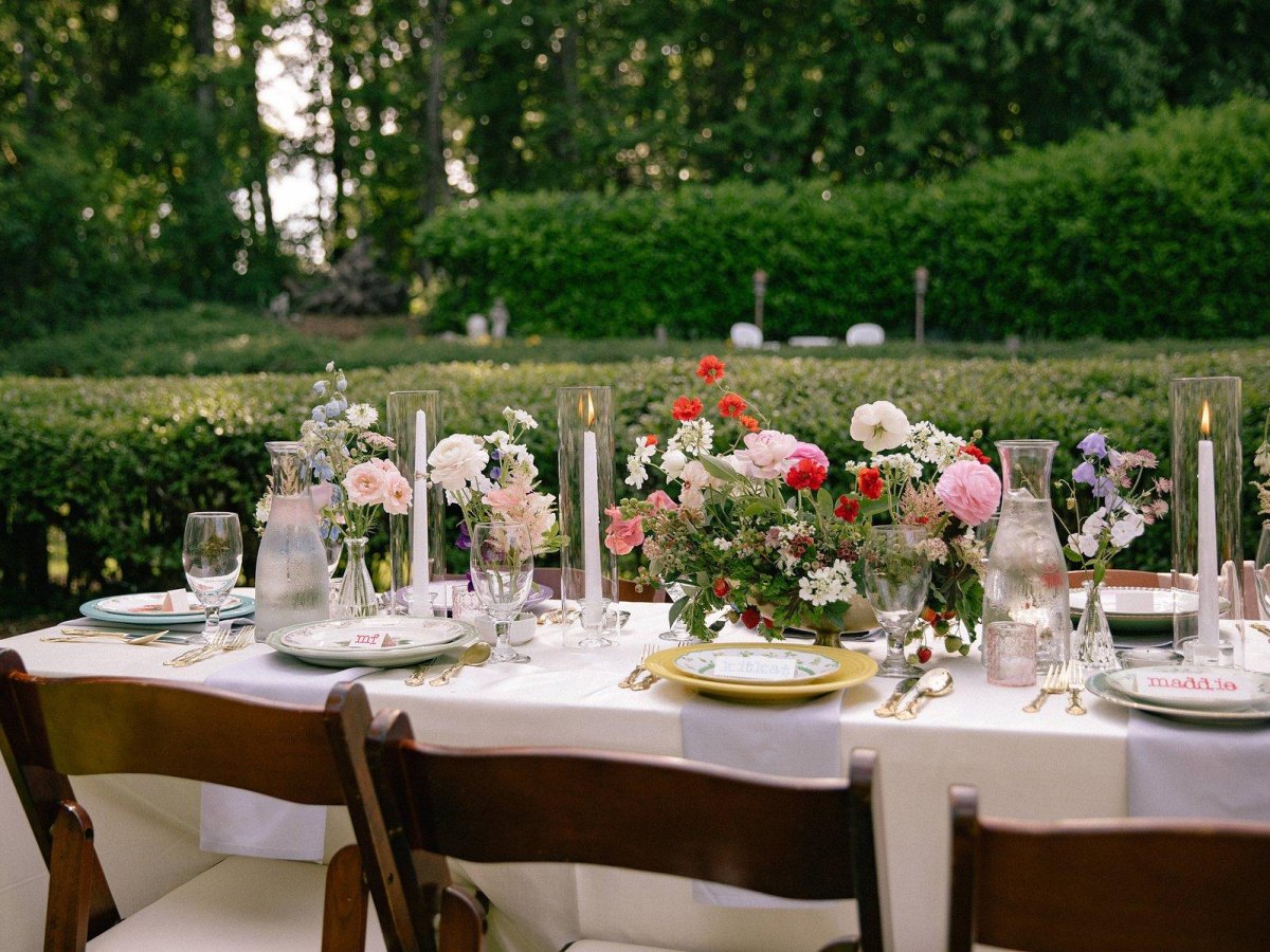 Personalized backyard wedding details