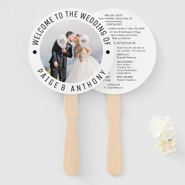 Photo wedding program fan