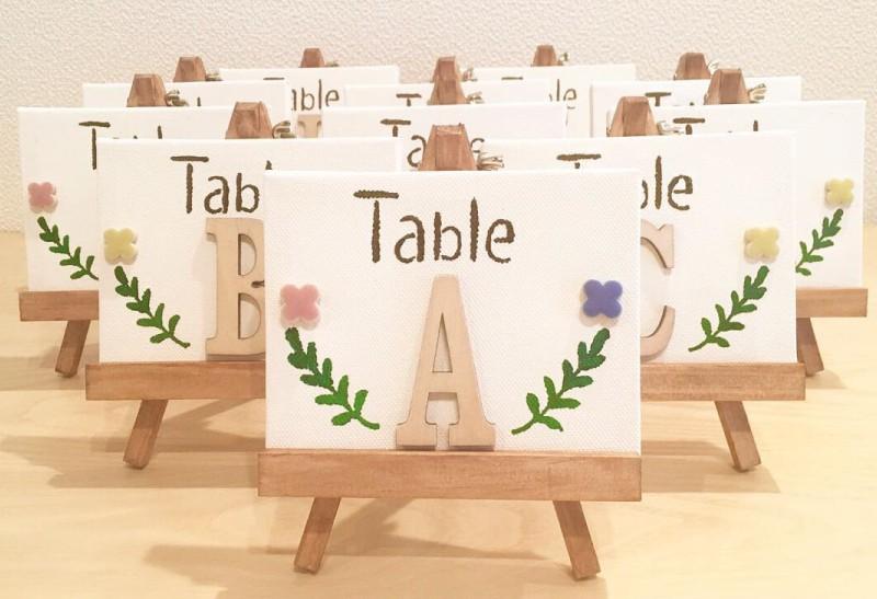 Personalized wedding table number cards