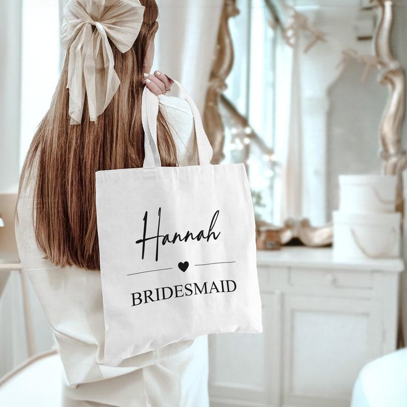 Personalized bridesmaid tote bag gift