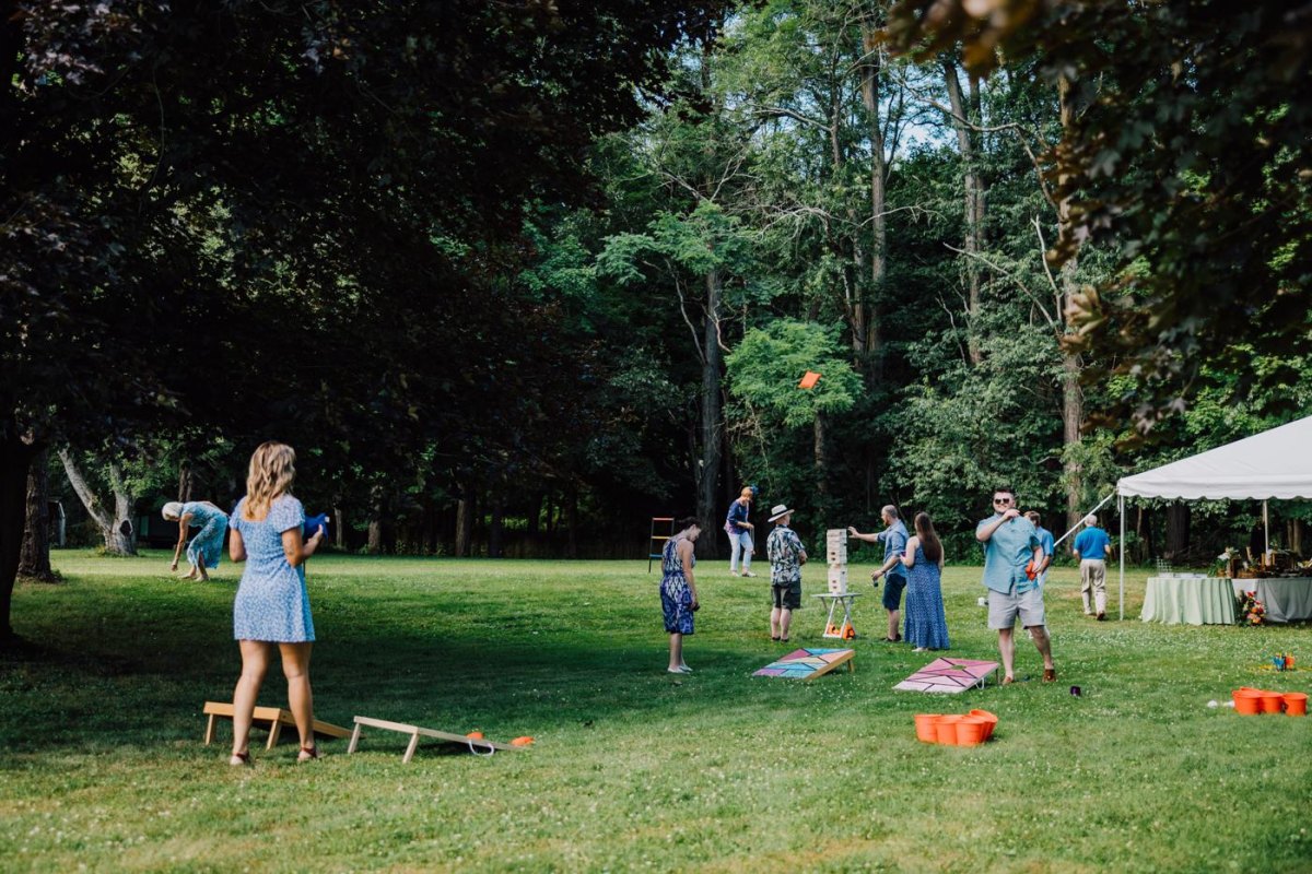 Outdoor wedding lawn games