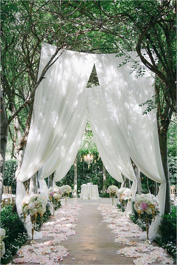 Drapery fabric garden wedding decor