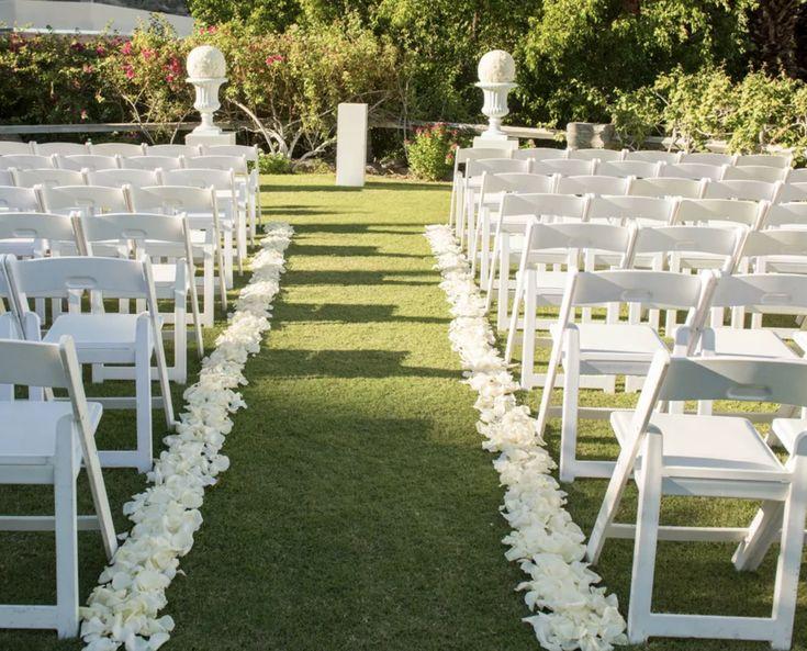 Wedding aisle decorated with romantic flowers
