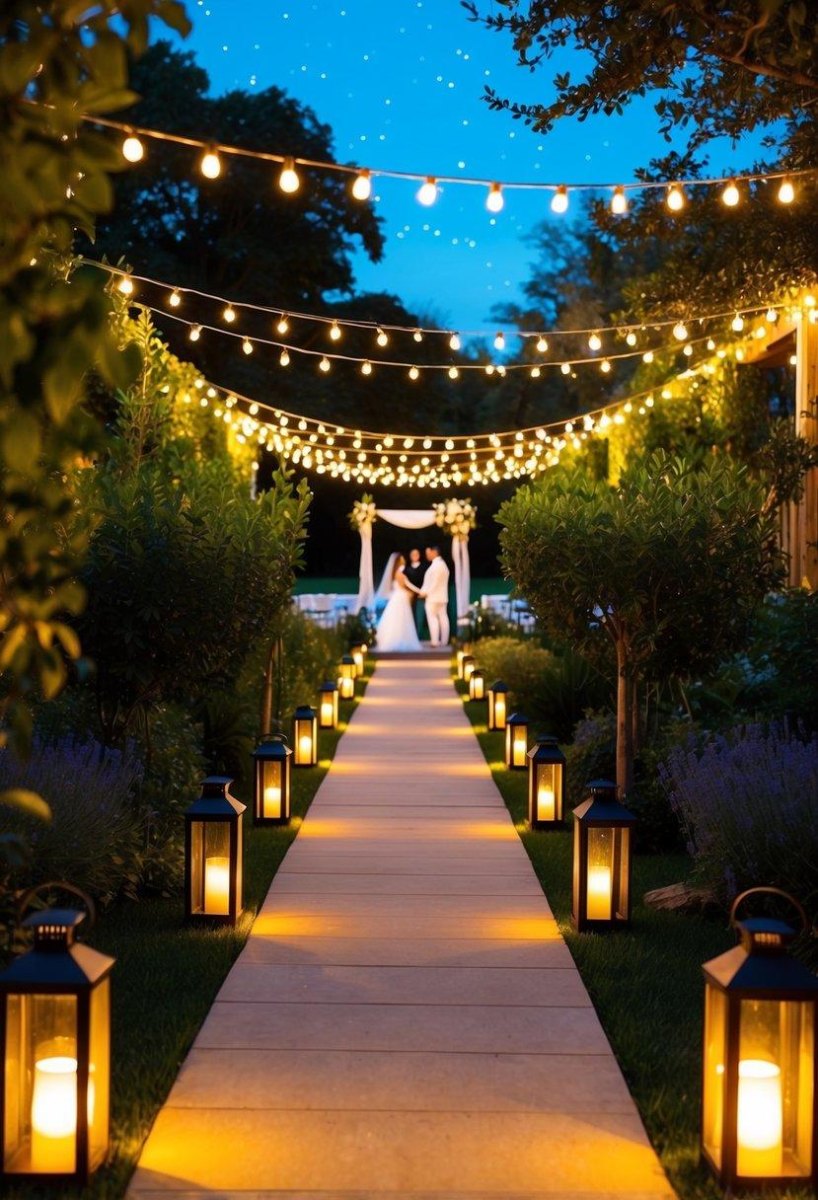 Romantic pathway wedding lights