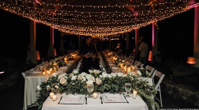 Romantic wedding lighting setup
