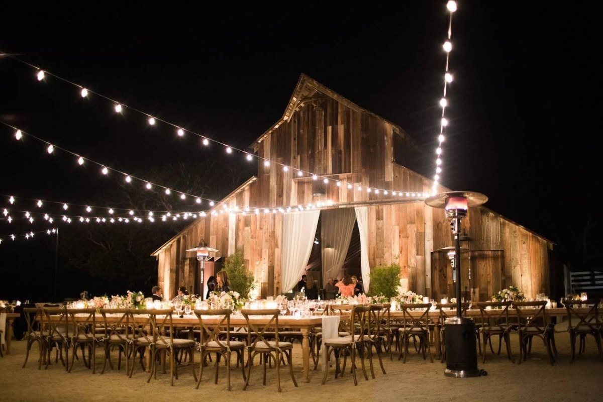 Rustic barn style backyard wedding