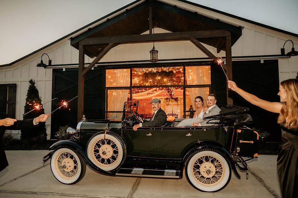 Rustic honeymoon send-off idea