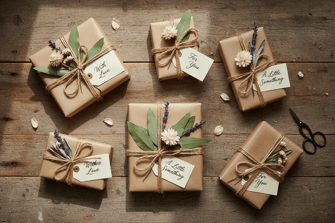 Rustic kraft paper bridesmaid gift package