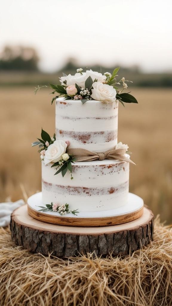 Rustic wedding cake idea