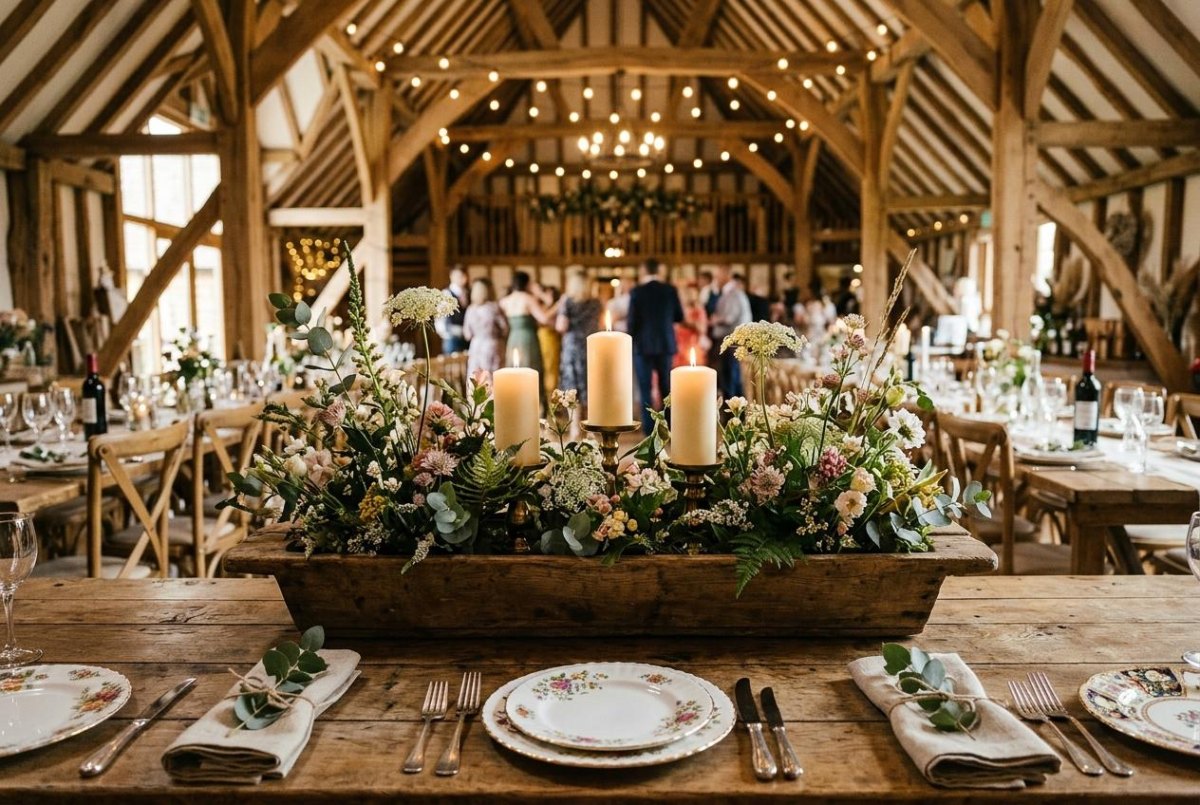 Rustic wedding centerpiece