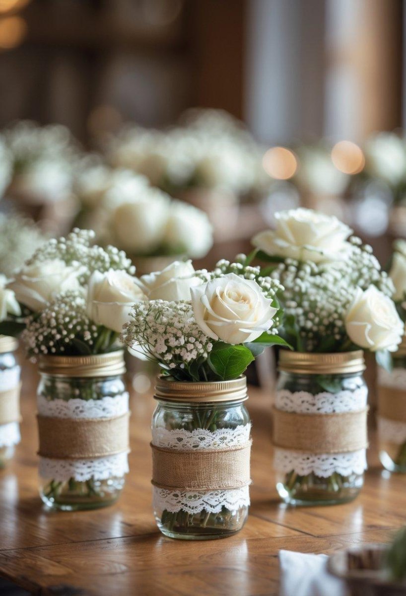 Rustic mason jar wedding decor