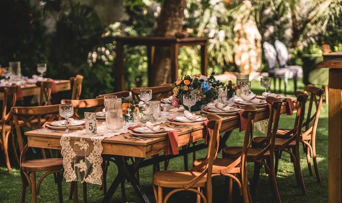Rustic wooden garden decor