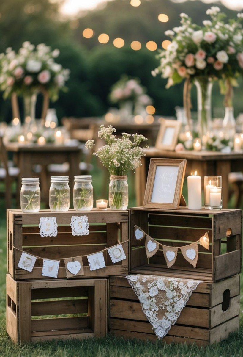 Rustic wooden wedding decorations