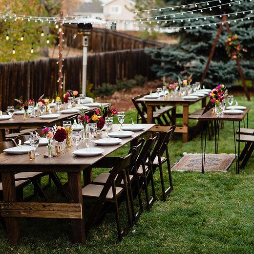 Seasonal backyard wedding decorations