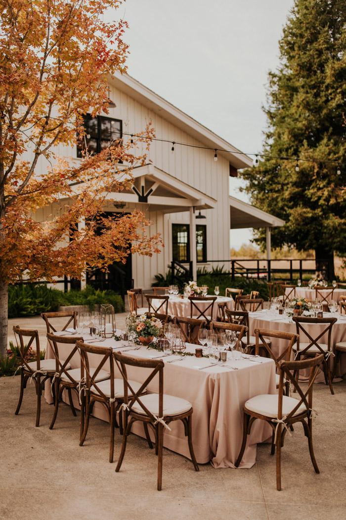 Seasonal farm wedding reception