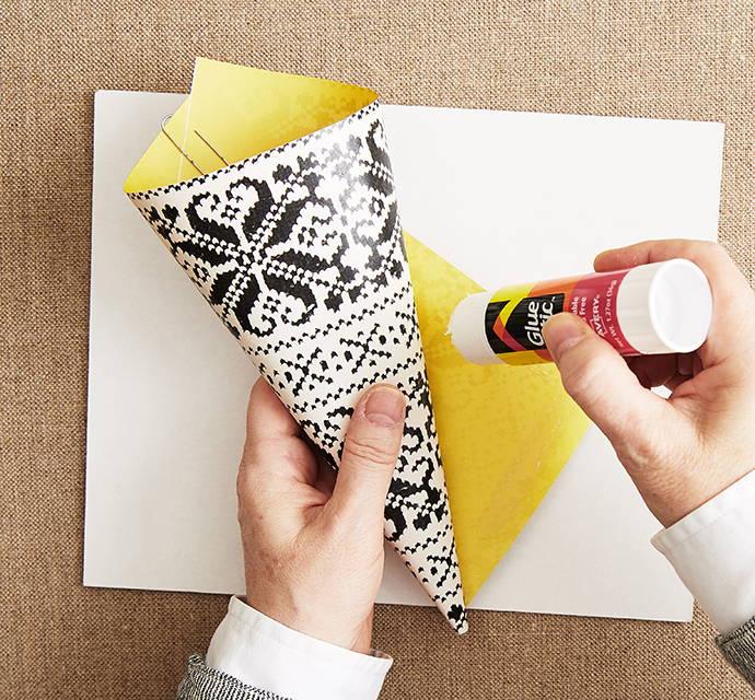 Gluing a paper cone seam