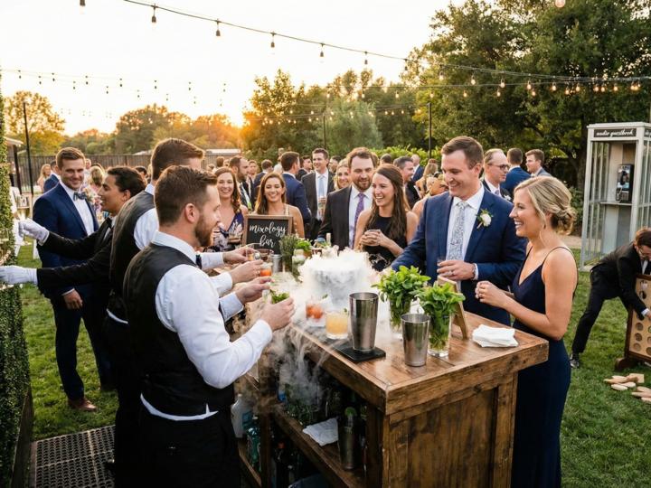 Signature cocktail wedding station