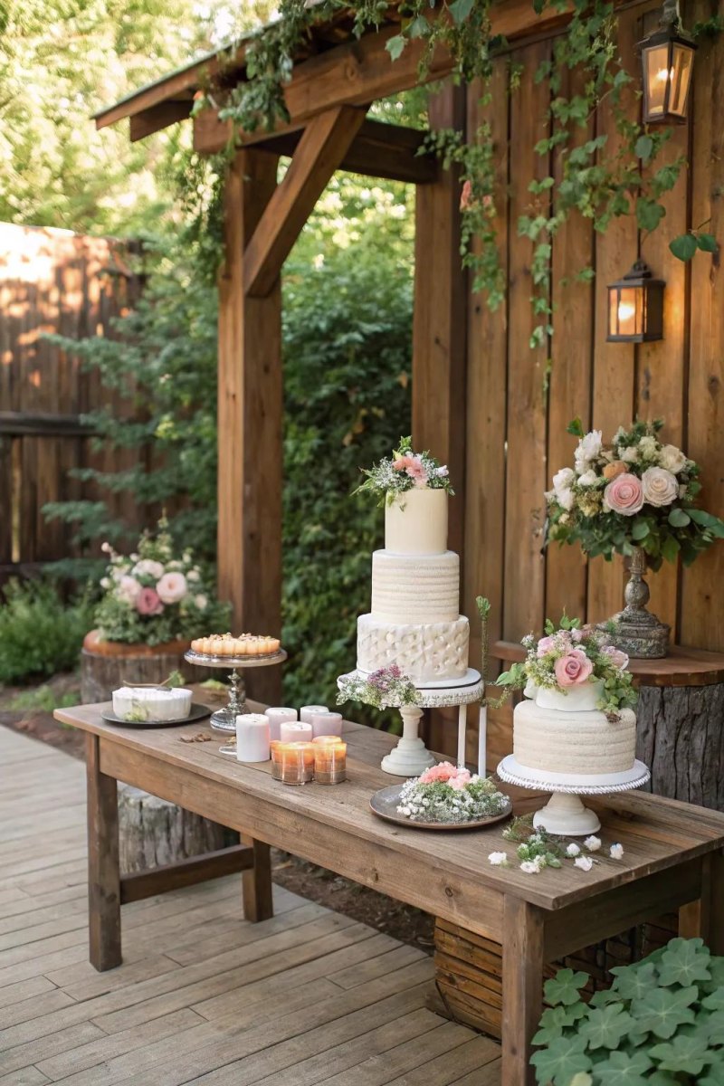 Small backyard wedding cake