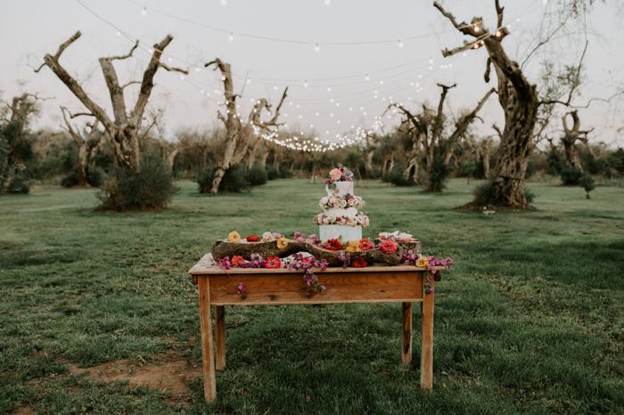 Garden wedding dessert table