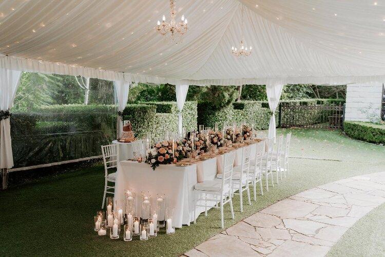 Small intimate wedding marquee