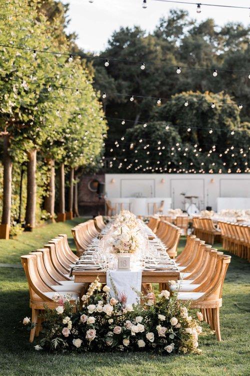 Elegant outdoor wedding dining tables
