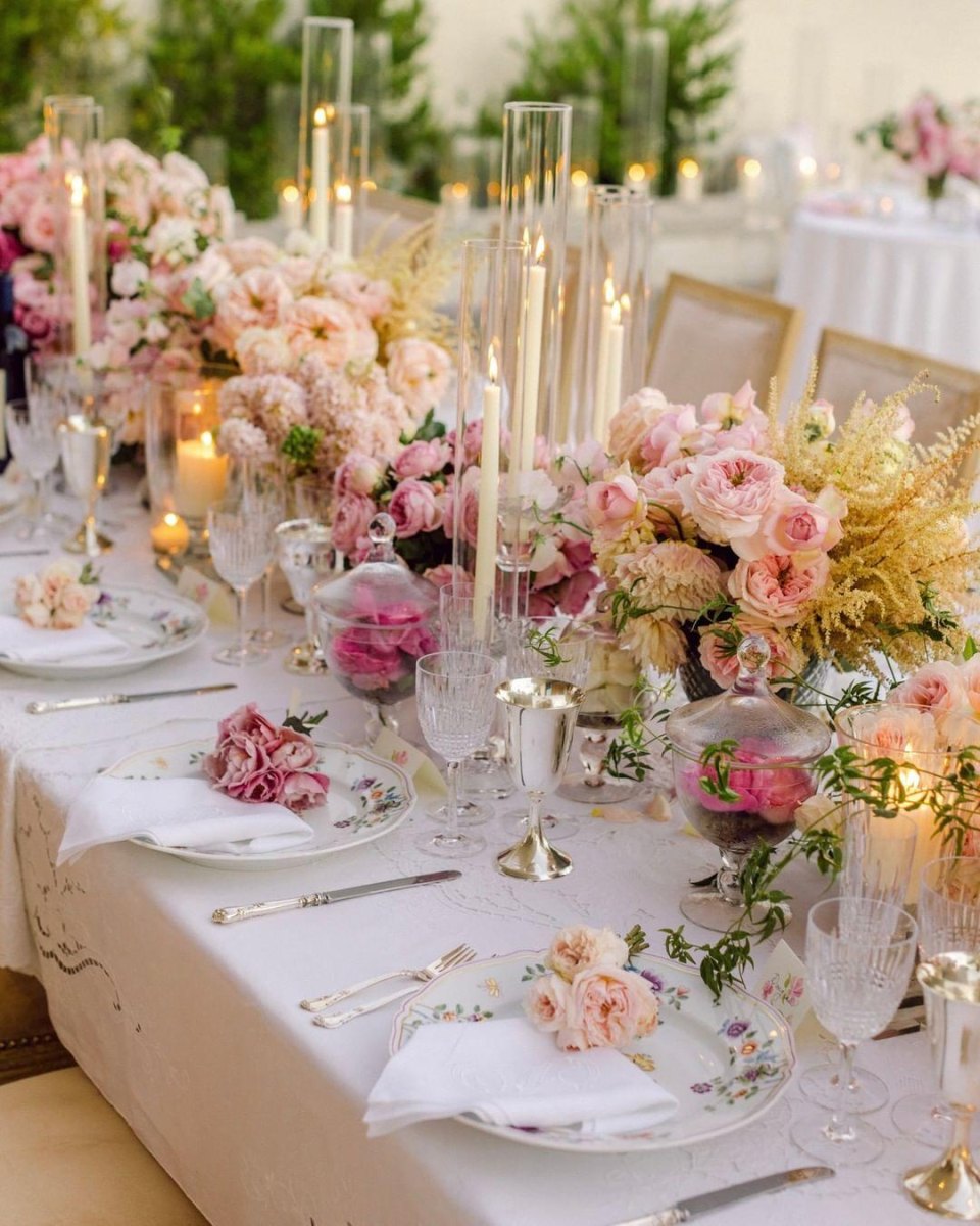 Summer wedding table centerpiece
