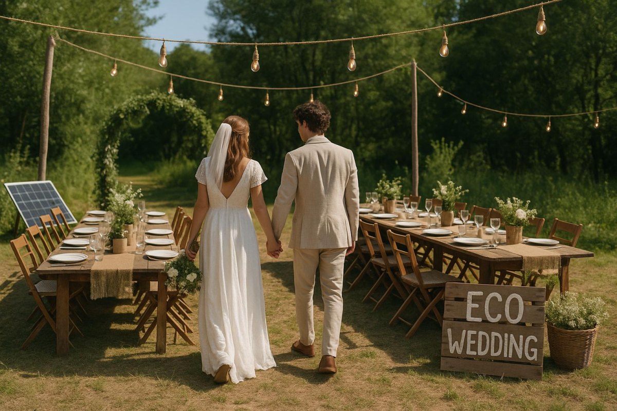 Eco friendly garden wedding details