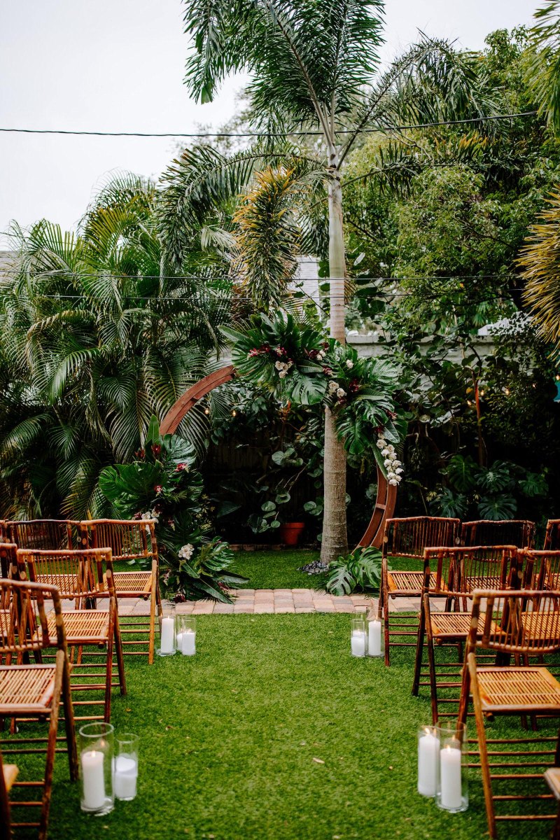 Tropical backyard wedding decorations