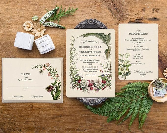 Vintage country wedding invitations