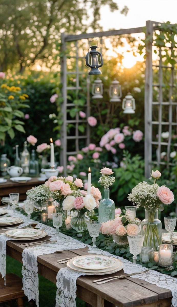 Vintage garden wedding decorations