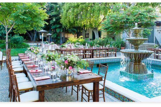 Water feature garden backdrop