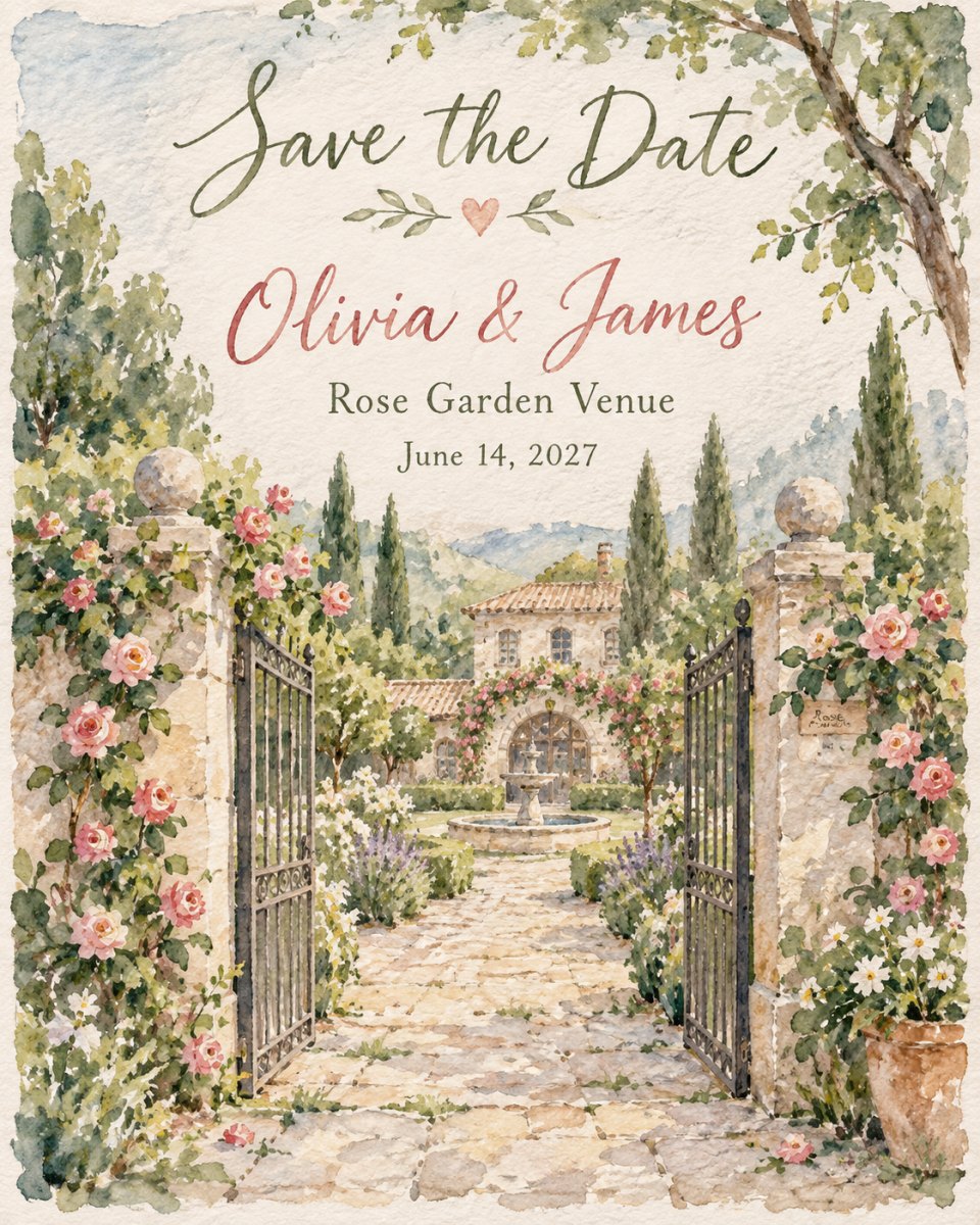 Custom Venue Illustration Invitation Ideas for Weddings