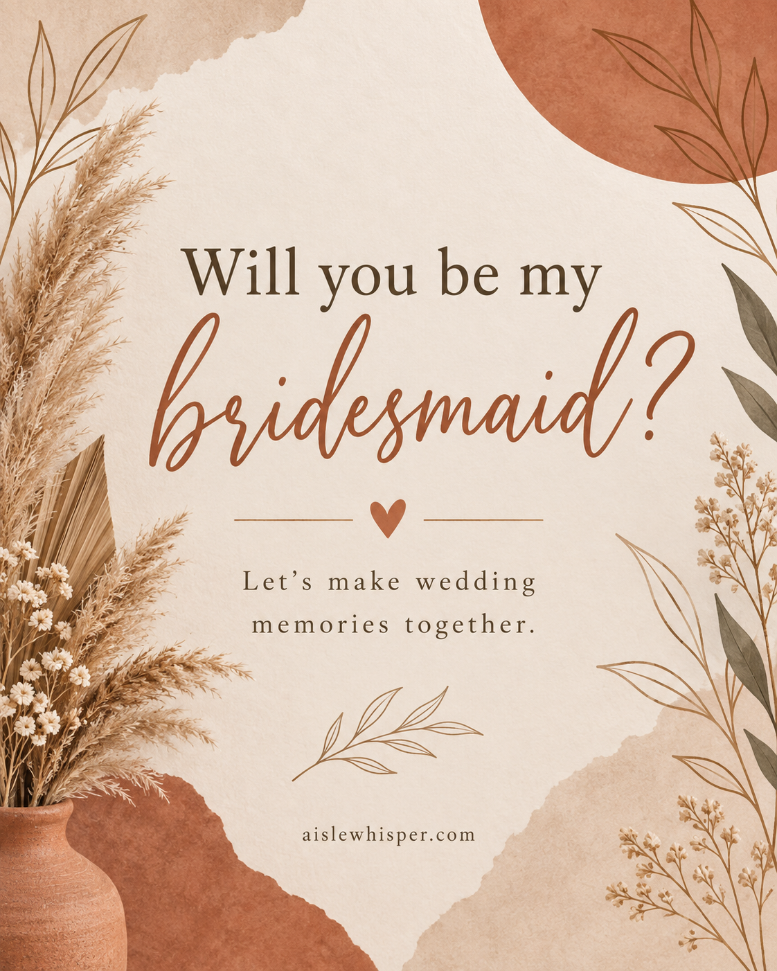 Handwritten style bridesmaid proposal card